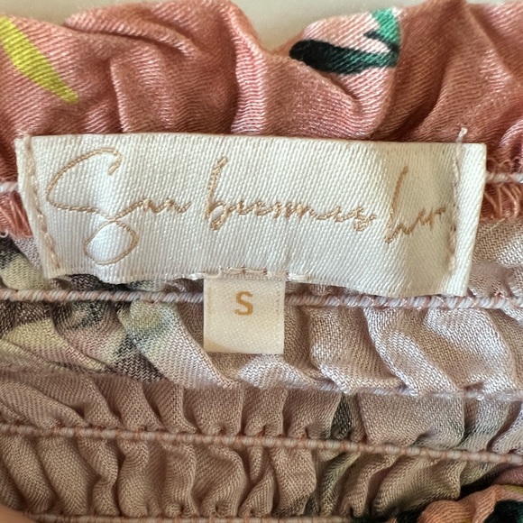 Sun becomes her Bodhi Mini Dress in Pink Watercolor Rose. Sz Small.  Preowned - Picture 3 of 4